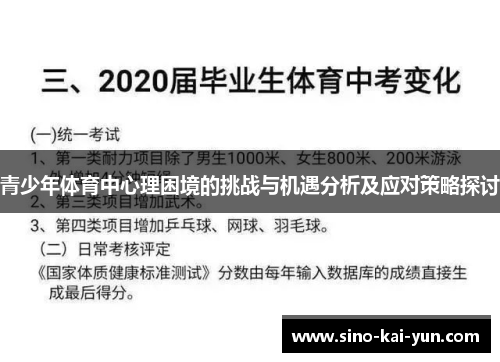 青少年体育中心理困境的挑战与机遇分析及应对策略探讨